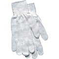 Lucas Jackson Womens White Reversible String Knit Gloves LU332949
